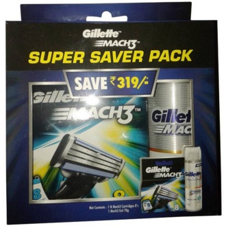India Desire : Buy Gillette Mach3 Super Saver pack 8 cartridges with Free Gel 70g At Rs 548 From Snapdeal